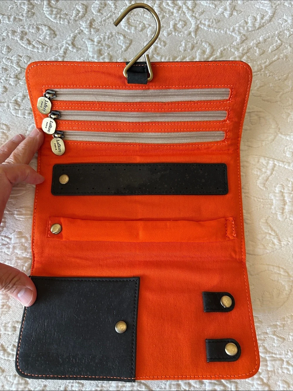 Laflore Paris - Moimoi: Elegant Black Cork Jewelry Pouch *Discontinued Item*